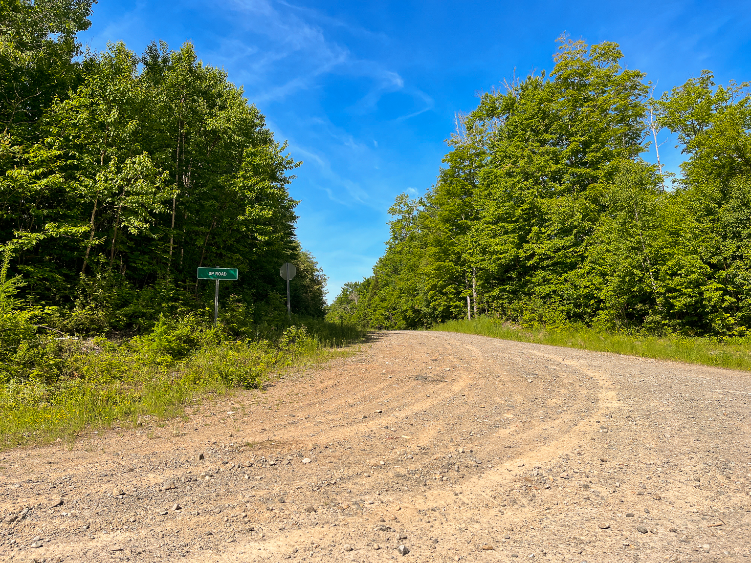 SP Road sign on the road to the East Branch Nackawic Stream