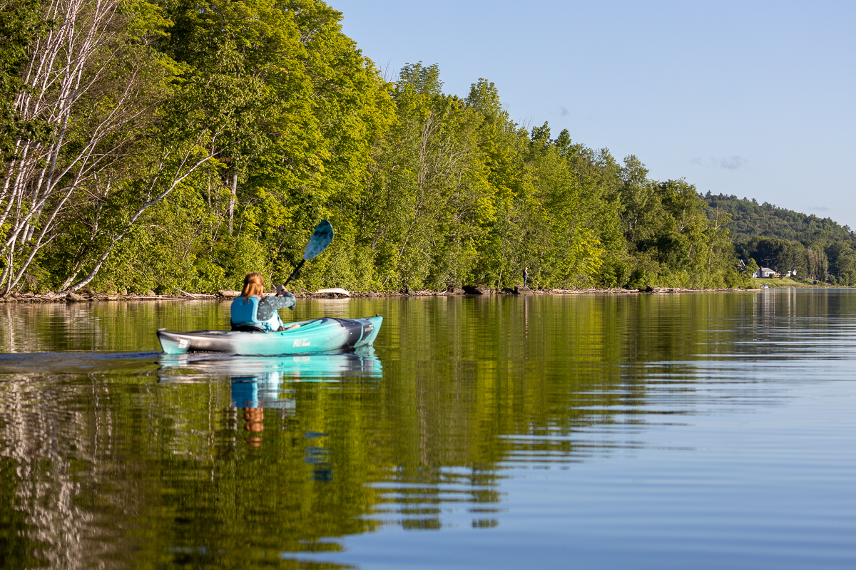 Paddling along the east side of the St. John (Wolostoq) River near Nackawic